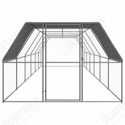 Outdoor Chicken Cage 9.8'x39.4'x6.6' Galvanized Steel Outdoor Chicken Cage 9.8'x39.4'x6.6' Galvanized Steel