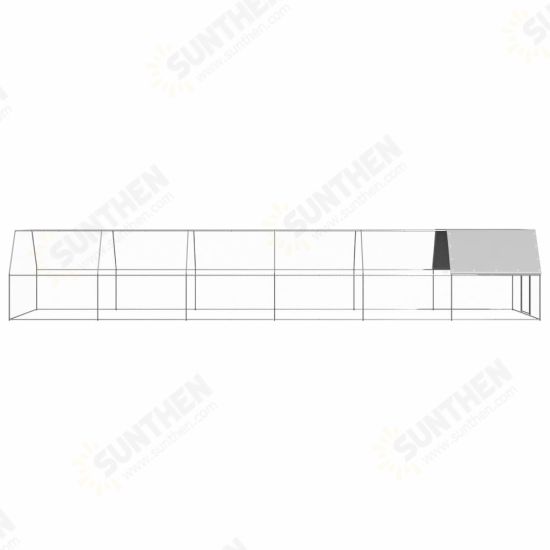 Outdoor Chicken Cage 9.8'x39.4'x6.6' Galvanized Steel Outdoor Chicken Cage 9.8'x39.4'x6.6' Galvanized Steel