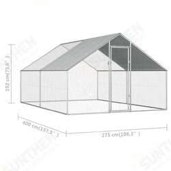 Outdoor Chicken Cage 9'x13.1'x6'3inch Galvanized Steel Outdoor Chicken Cage 9'x13.1'x6'3inch Galvanized Steel