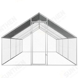 Outdoor Chicken Cage 9'x26.2'x6'3inch Galvanized Steel Outdoor Chicken Cage 9'x26.2'x6'3inch Galvanized Steel