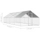 Outdoor Chicken Cage 9'x26.2'x6'3inch Galvanized Steel