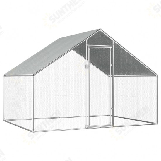 Outdoor Chicken Cage 9'x6.6'x6'3inch Galvanized Steel