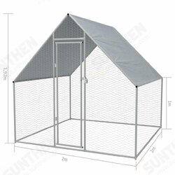 Outdoor Chicken Cage Galvanized Steel 6'6inchx6'6inchx6'3inch Outdoor Chicken Cage Galvanized Steel 6'6inchx6'6inchx6'3inch