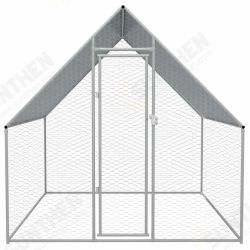 Outdoor Chicken Cage Galvanized Steel 6'6inchx6'6inchx6'3inch Outdoor Chicken Cage Galvanized Steel 6'6inchx6'6inchx6'3inch
