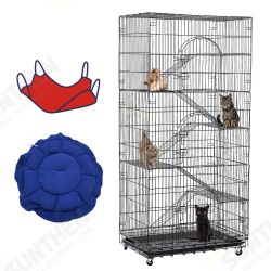 Oversized 6 Tier Cat Cage 77inch Tall 1-5 Cats w/Hammock, Cat Bed & 5 Ramp Ladders 5 Platforms 3 Front Door Tray Cat Litter Playpen Cat House Pet Pen Oversized 6 Tier Cat Cage 77inch Tall 1-5 Cats w/Hammock, Cat Bed & 5 Ramp Ladders 5 Platforms 3 Front Door Tray Cat Litter Playpen Cat House Pet Pen