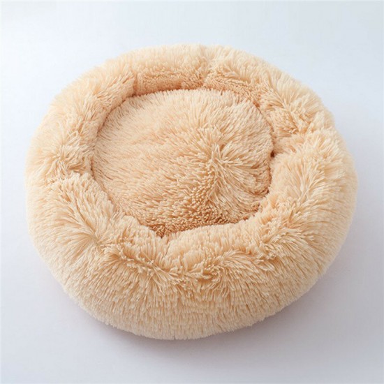 Pet Beds Dog Cat Calming Warm Soft Plush Cute Round Nest Comfortable Sleeping