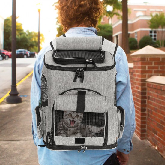 Pet Carrier Backpack Breathable Puppy Travel Space Shoulder Bag Dog Cat Outdoor Double-sided cushion