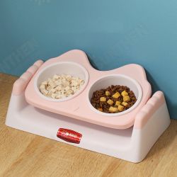 Pet Double Bowls Food Water Feeder Cat Food Bowl Dog Puppy Feeding Dishes Pet Double Bowls Food Water Feeder Cat Food Bowl Dog Puppy Feeding Dishes
