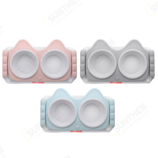 Pet Double Bowls Food Water Feeder Cat Food Bowl Dog Puppy Feeding Dishes