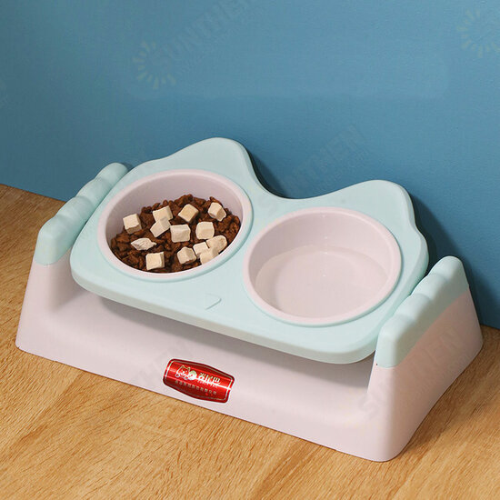 Pet Double Bowls Food Water Feeder Cat Food Bowl Dog Puppy Feeding Dishes