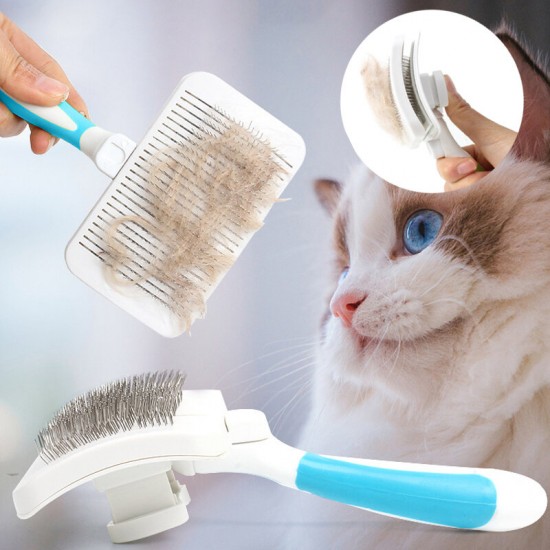 Pet Hair Removal Comb Stainless Steel Pet Automatic Hair Removal Comb Pet Self-cleaning Comb