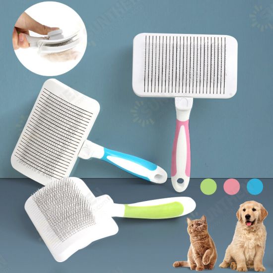 Pet Hair Removal Comb Stainless Steel Pet Automatic Hair Removal Comb Pet Self-cleaning Comb