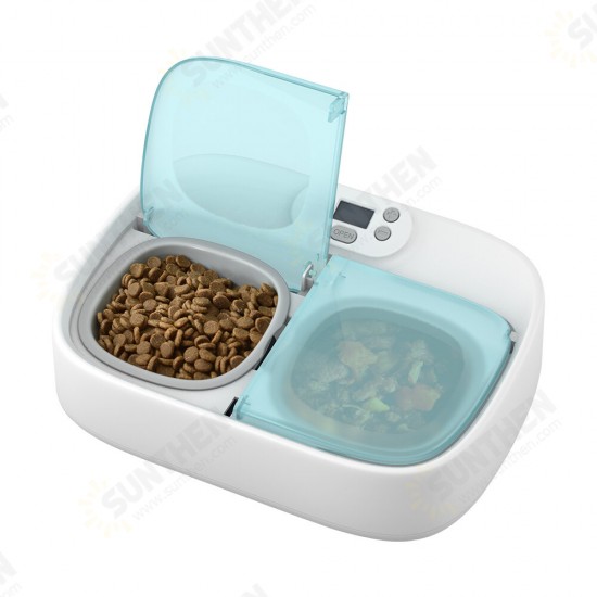 PF003 Two-Meal Pet Feeder Smart Puppy Intelligent Dog Supplies Separable Cat Double Bowls Timing Dish Feeding