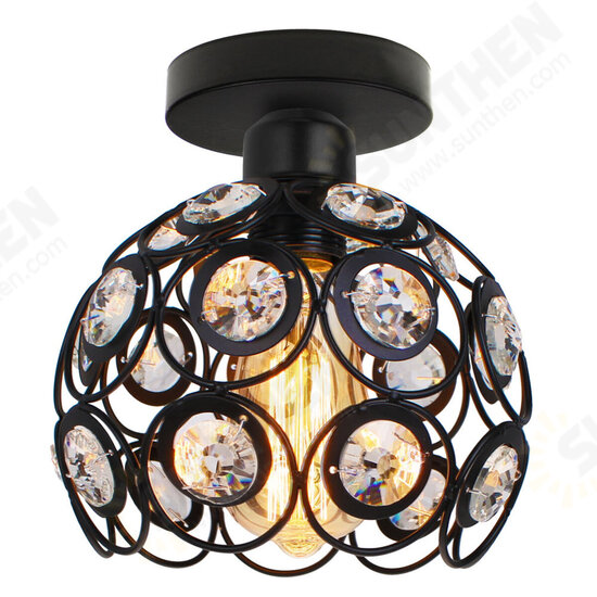 110-240V Black/White Mini Chandelier Crystal Modern Industrial Semi Flush Mount Ceiling Light Fixture Without Bulb