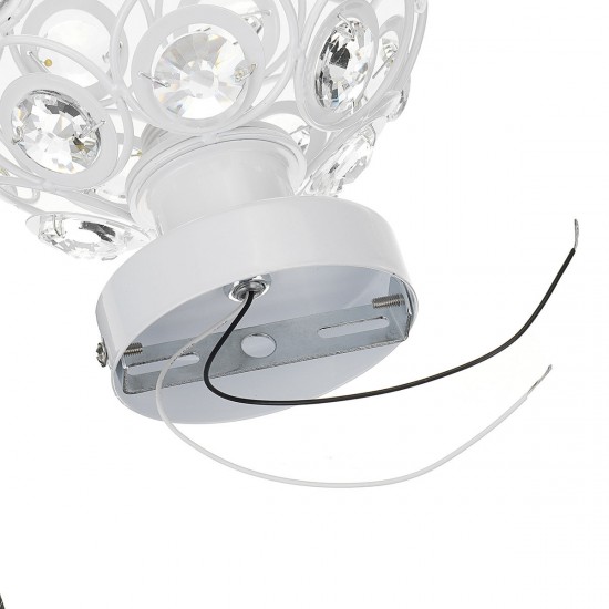 110-240V Black/White Mini Chandelier Crystal Modern Industrial Semi Flush Mount Ceiling Light Fixture Without Bulb
