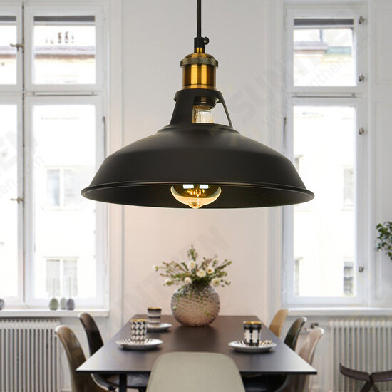 110V-250V 27cm Retro Chandeliers Pendant Lights E26/E27 Black Pendant Lighting For Home Without Bulb