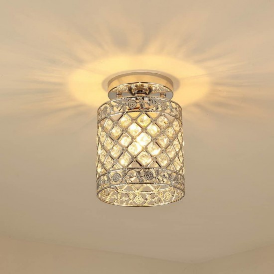 110V Ceiling Light Fixture Flush Mount Modern Pendant Lighting Crystal Chandelier Without Bulb