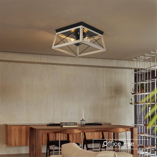 110V E26 Metal Pendant Ceiling Light Shade Industrial Geometric Wire Cage Lampshade Lamp