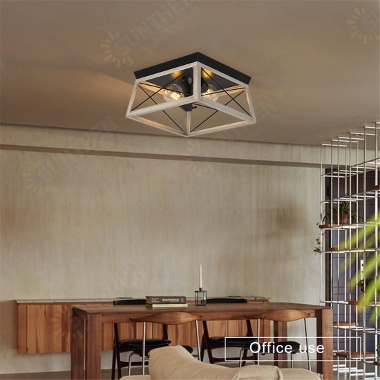 110V E26 Metal Pendant Ceiling Light Shade Industrial Geometric Wire Cage Lampshade Lamp