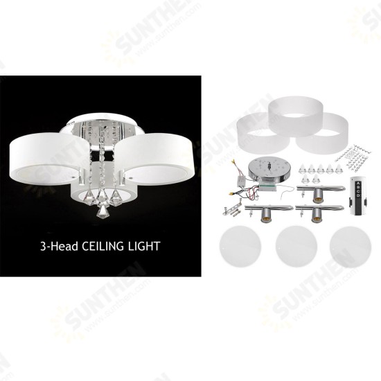 110V/220V 3-Head / 5-Head Remote Crystal Ceiling Light Chandelier Lamp Modern Living Room 110V/220V 3-Head / 5-Head Remote Crystal Ceiling Light Chandelier Lamp Modern Living Room