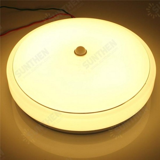 12W PIR Infrared Motion Sensor Flush Mounted LED Ceiling Light AC110-265V