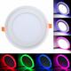 12W RGB Dual Color LED Recessed Ceiling Round Panel Down Light Lamp AC85-265V