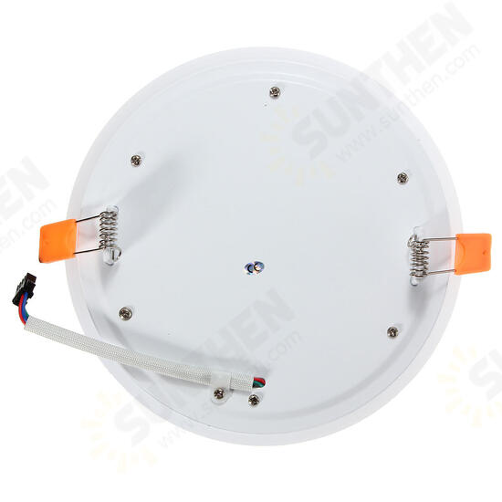 12W RGB Dual Color LED Recessed Ceiling Round Panel Down Light Lamp AC85-265V