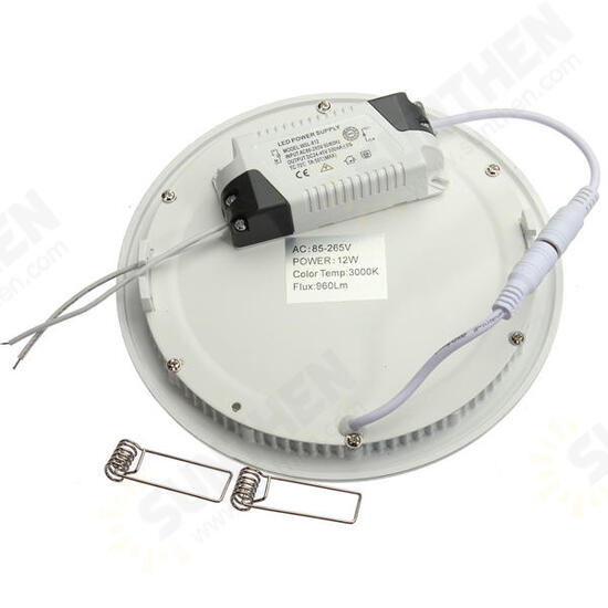 12W Round Ceiling Ultra Thin Panel LED Lamp Down Light Light 85-265V