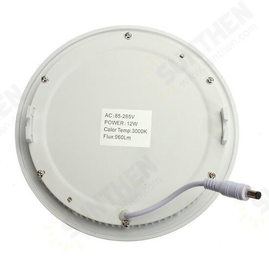 12W Round Ceiling Ultra Thin Panel LED Lamp Down Light Light 85-265V