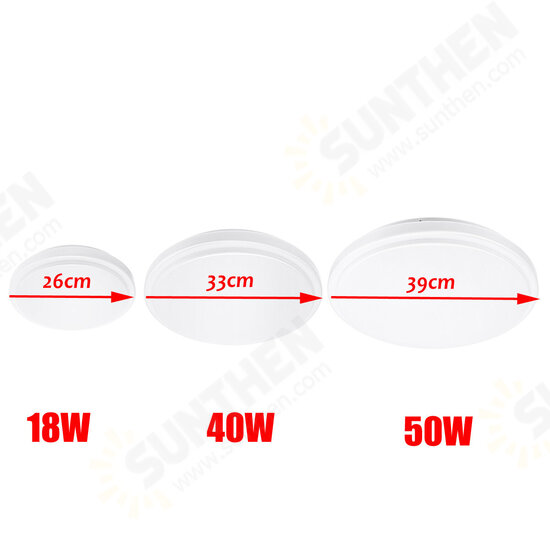 18/40/50W LED Ceiling Lights Panel Down Round Kitchen Bathroom Room Wall Lamp