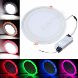 18W RGB Dual Color LED Recessed Ceiling Round Panel Down Light Lamp AC85-265V 18W RGB Dual Color LED Recessed Ceiling Round Panel Down Light Lamp AC85-265V
