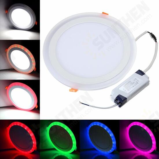 18W RGB Dual Color LED Recessed Ceiling Round Panel Down Light Lamp AC85-265V 18W RGB Dual Color LED Recessed Ceiling Round Panel Down Light Lamp AC85-265V