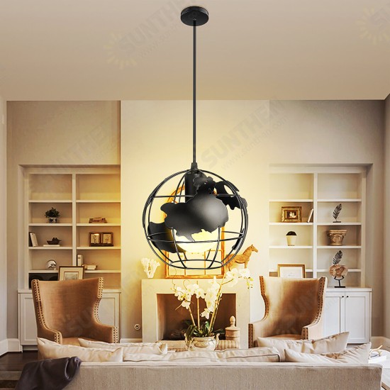 20X20CM Retro Iron E27 Chandeliers Industrial Pendant Light Ceiling Hanging Lamp for Living Dining Room