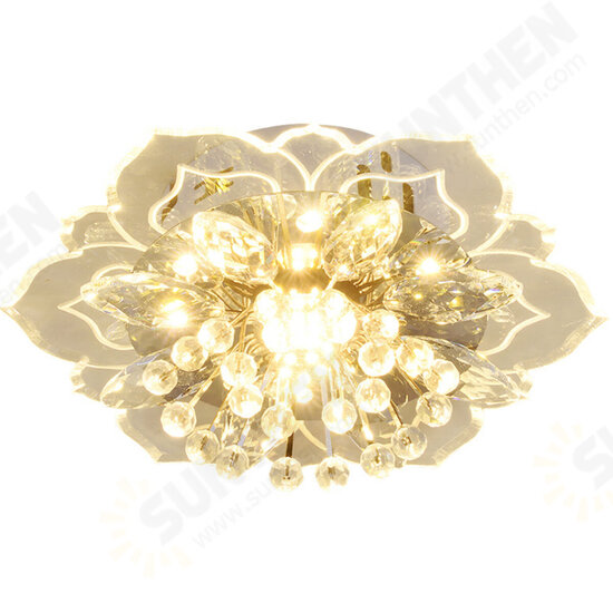 220V Crystal LED Ceiling Light Fixture Pendant Modern Lamp Home Room Lighting