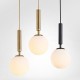 220V E14 12W/16W LED Modern Pendant Lamp Luxurious Gold/Black Glass Ball Lampshade Hanging Lights Fixtures For Dining Room Bedroom Decoration Lighting
