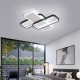 24W Modern LED Ceiling Light Rectangle Fixtures Lamp Living Room Bedroom Remote
