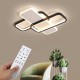 24W Modern LED Ceiling Light Rectangle Fixtures Lamp Living Room Bedroom Remote