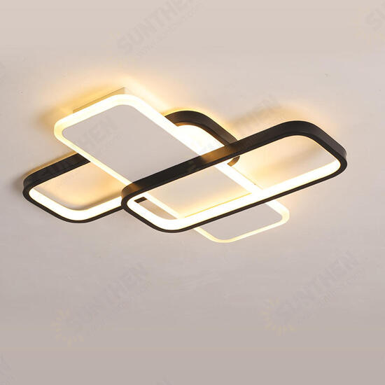 24W Modern LED Ceiling Light Rectangle Fixtures Lamp Living Room Bedroom Remote