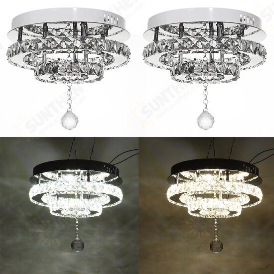 24W/48W Chandelier Crystal Stepless Dimming LED Round Ceiling Light Remote Control Fixture Decor AC100-240V 24W/48W Chandelier Crystal Stepless Dimming LED Round Ceiling Light Remote Control Fixture Decor AC100-240V