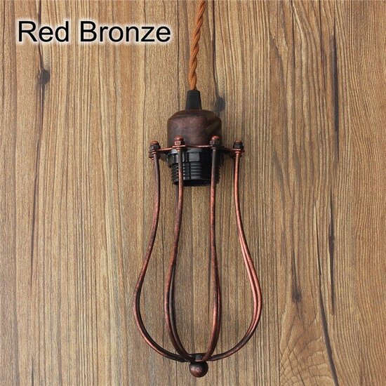 2M Vintage Pendant Trouble Light Bulb Guard Wire Cage Ceiling Hanging Lampshade 2M Vintage Pendant Trouble Light Bulb Guard Wire Cage Ceiling Hanging Lampshade