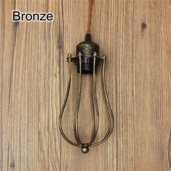 2M Vintage Pendant Trouble Light Bulb Guard Wire Cage Ceiling Hanging Lampshade 2M Vintage Pendant Trouble Light Bulb Guard Wire Cage Ceiling Hanging Lampshade