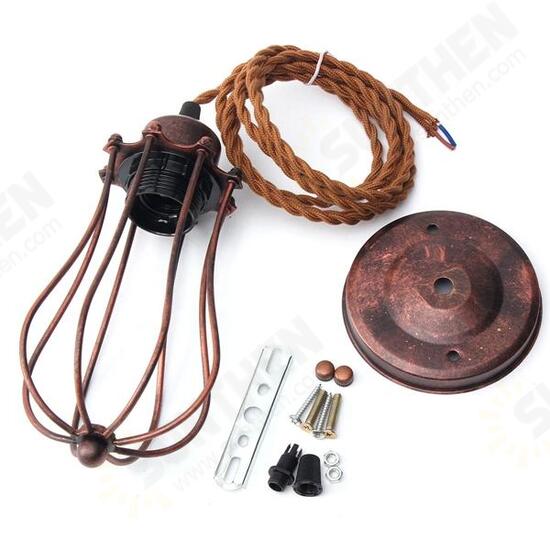 2M Vintage Pendant Trouble Light Bulb Guard Wire Cage Ceiling Hanging Lampshade 2M Vintage Pendant Trouble Light Bulb Guard Wire Cage Ceiling Hanging Lampshade