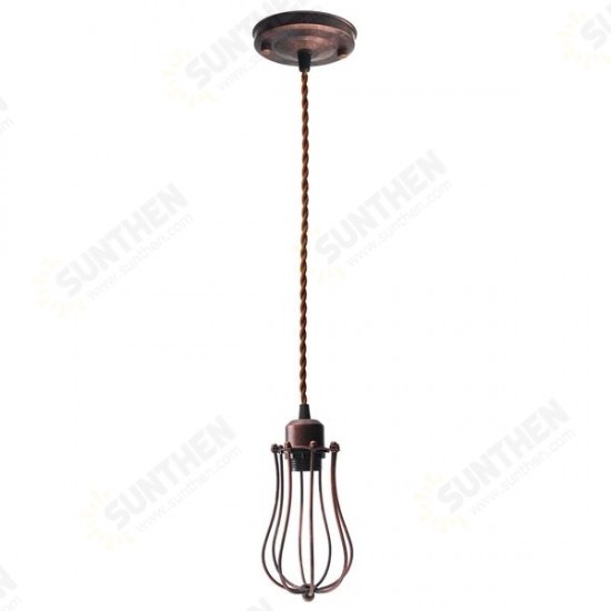 2M Vintage Pendant Trouble Light Bulb Guard Wire Cage Ceiling Hanging Lampshade 2M Vintage Pendant Trouble Light Bulb Guard Wire Cage Ceiling Hanging Lampshade