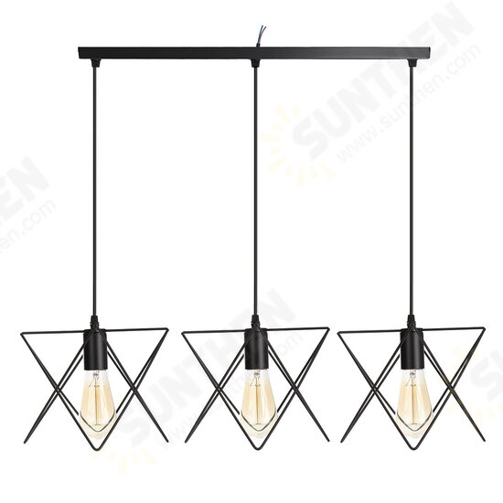 3 In 1 Metal Vintage Ceiling Light Pendant Lamp Cage Lampshade Fixture Chandelier Indoor Lighting