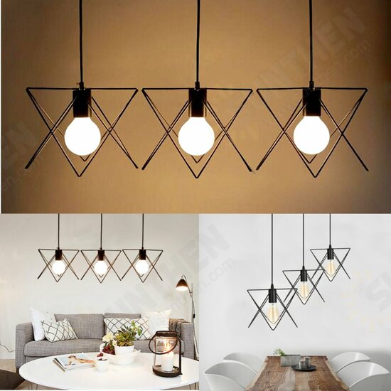 3 In 1 Metal Vintage Ceiling Light Pendant Lamp Cage Lampshade Fixture Chandelier Indoor Lighting