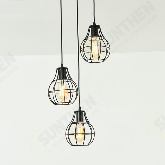 3-Lights Industrial Pendant Lighting Ceiling Metal Vintage Hanging Retro Lamp Without Bulb