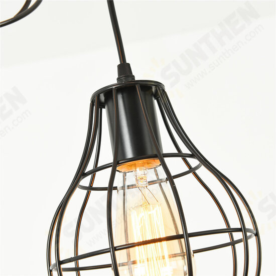 3-Lights Industrial Pendant Lighting Ceiling Metal Vintage Hanging Retro Lamp Without Bulb