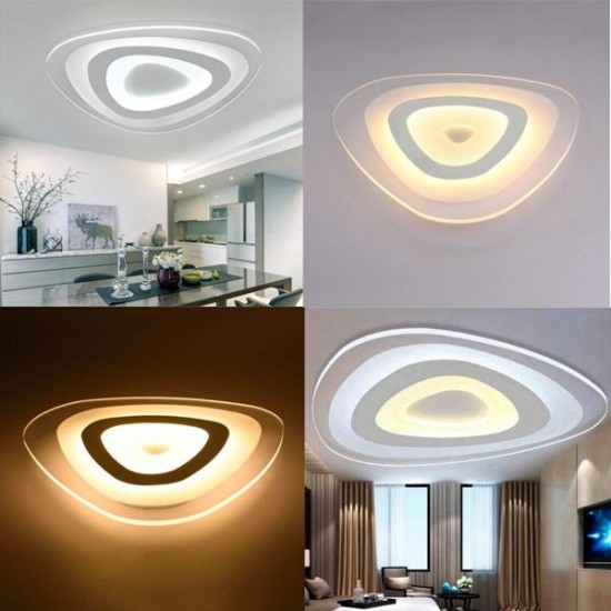 35W Modern Ultrathin LED Flush Mount Ceiling Light 3 Color Adjustable for Living Room Home