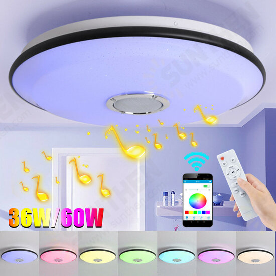 36-60W LED RGB Music Ceiling Lamp bluetooth APP+Remote Control Home Bedroom Lights