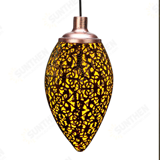 3.94''x8.27''x23.23'' Outdoor Iron Solar Light Pendant Hollow Projection Landscape Garden